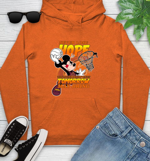 Cleveland Cavaliers NBA Basketball Mickey Disney Never Lose Hope Youth Hoodie 4