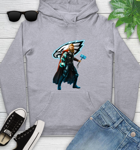 NFL Thor Avengers Endgame Football Philadelphia Eagles Youth Hoodie 6