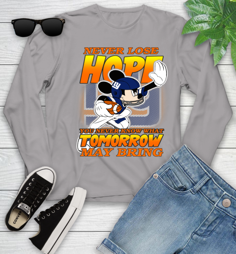 New York Giants NFL Football Mickey Disney Never Lose Hope Youth Long Sleeve 5