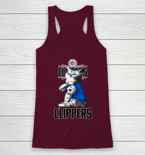 NBA Basketball My Cat Loves LA Clippers Racerback Tank 2