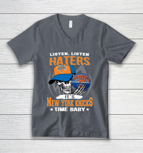 Listen Haters It is KNICKS Time Baby NBA V-Neck T-Shirt 4