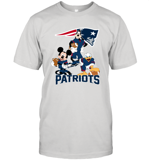 Mickey Donald Goofy The Three New England Patriots Football Unisex Jersey Tee