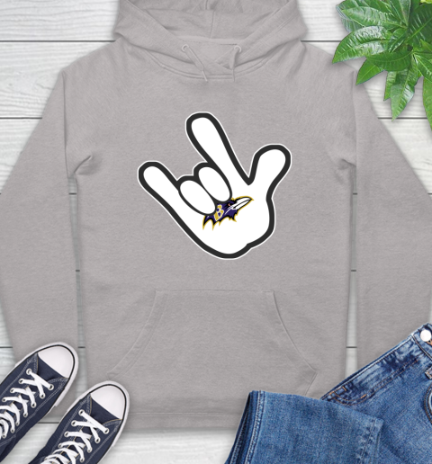 Baltimore Ravens NFL Football Mickey Rock Hand Disney Hoodie 12