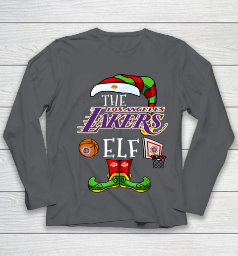 Los Angeles Lakers Christmas ELF Funny NBA Youth Long Sleeve 6