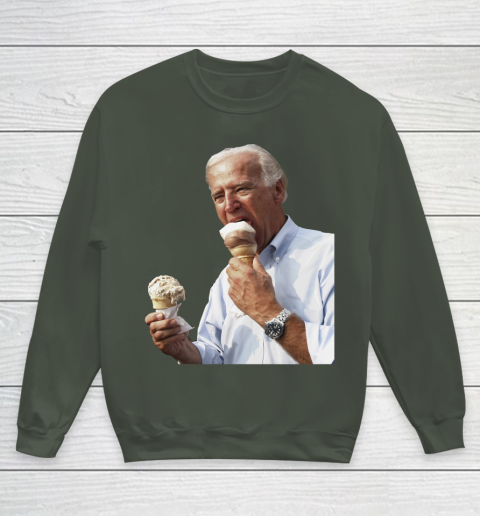 Joe Biden Eating Ice Cream Youth Sweatshirt 8
