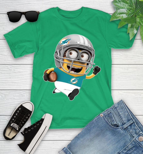 NFL Miami Dolphins Minions Disney Football Sports Youth T-Shirt 6