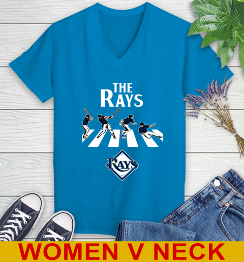 MLB Baseball Tampa Bay Rays The Beatles Rock Band Shirt Women's V-Neck T-Shirt 7