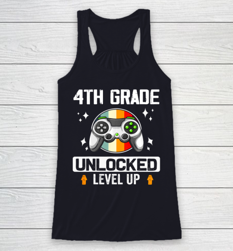 Next Level t shirts 4th Grade Unlocked Level Up Back To School Fourth Grade Gamer Racerback Tank 7