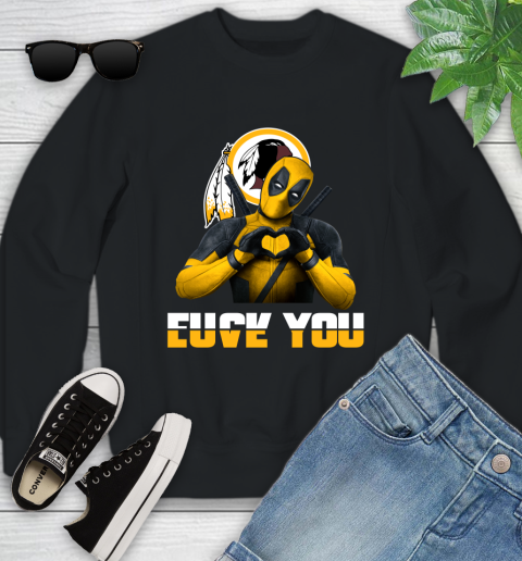 NHL Washington Redskins Deadpool Love You Fuck You Football Sports Youth Sweatshirt
