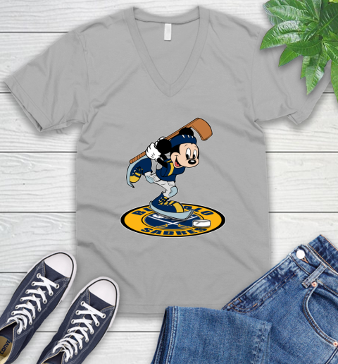 NHL Hockey Buffalo Sabres Cheerful Mickey Disney Shirt V-Neck T-Shirt 4