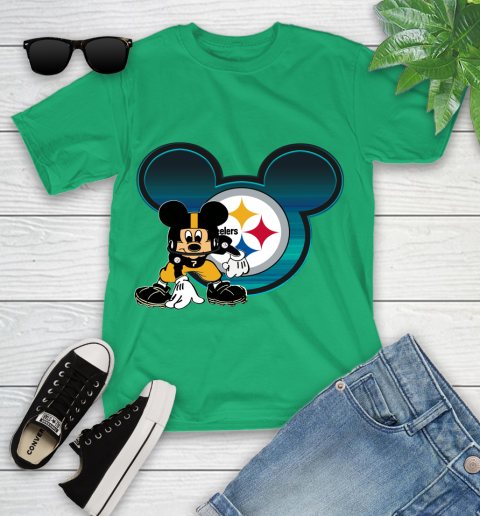NFL Pittsburgh Steelers Mickey Mouse Disney Football T Shirt Youth T-Shirt 6