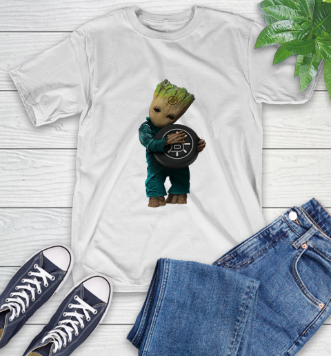 NHL Groot Guardians Of The Galaxy Hockey Sports Boston Bruins T-Shirt