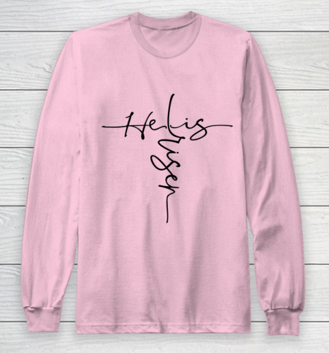 Easter He is Risen Cross Christian Long Sleeve T-Shirt 6