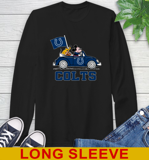 NFL Football Indianapolis Colts Pluto Mickey Driving Disney Shirt Long Sleeve T-Shirt 3 NFL Football Indianapolis Colts Pluto Mickey Driving Disney Shirt Long Sleeve T-Shirt - Image 3