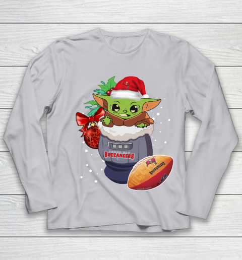 Tampa Bay Buccaneers Christmas Baby Yoda Star Wars Funny Happy NFL Youth Long Sleeve 5