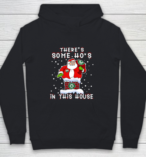 Boston Celtics Christmas There Is Some Hos In This House Santa Stuck In The Chimney NBA Youth Hoodie