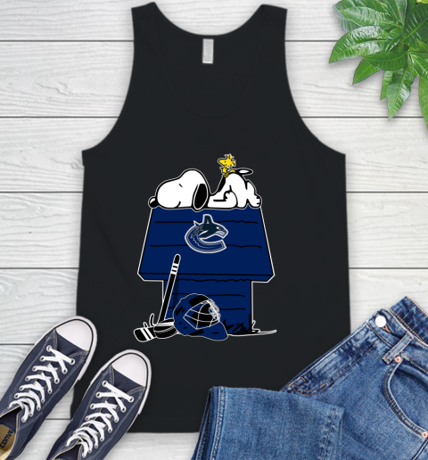 Vancouver Canucks NHL Hockey Snoopy Woodstock The Peanuts Movie Tank Top 2