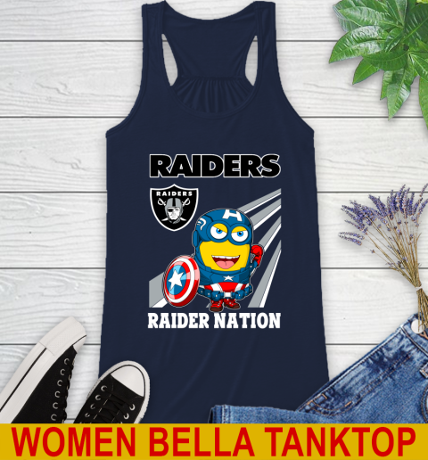 NFL Football Oakland Raiders Captain America Marvel Avengers Minion Shirt Racerback Tank 9