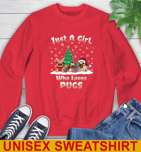 Christmas Just a girl who love pugs dog pet lover 36