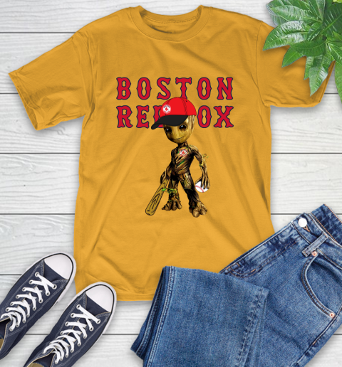 MLB Boston Red Sox Groot Guardians Of The Galaxy Baseball T-Shirt 3