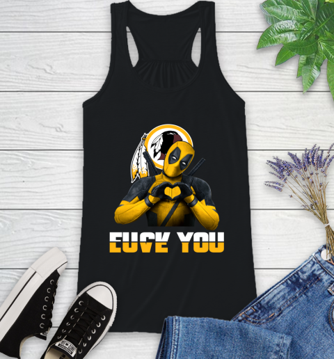 NHL Washington Redskins Deadpool Love You Fuck You Football Sports Racerback Tank