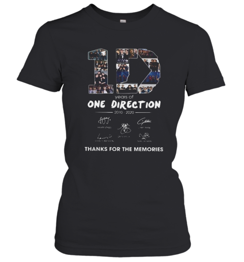 10 Years Of One Direction 2010 2020 Signatures Women's T-Shirt
