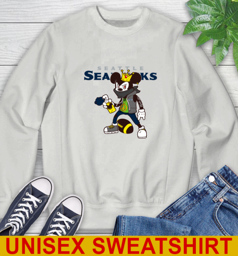 Seattle Seahawks NFL Football Mickey Peace Sign Sports Sweatshirt 5