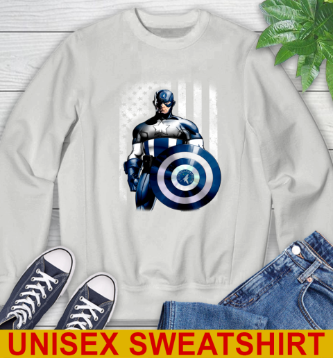 Minnesota Timberwolves NBA Basketball Captain America Marvel Avengers American Flag Shirt Sweatshirt 5