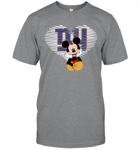 NFL New York Giants The Heart Mickey Mouse Disney Football T Shirt OFVvtBKAn94 classic t shirt 2 95 151514 front sport grey
