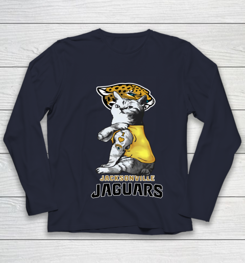 NFL Football My Cat Loves Jacksonville Jaguars Youth Long Sleeve 2