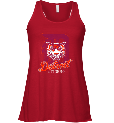 lke9 tiger mascot distressed detroit baseball t shirt new flowy tank 32 front red