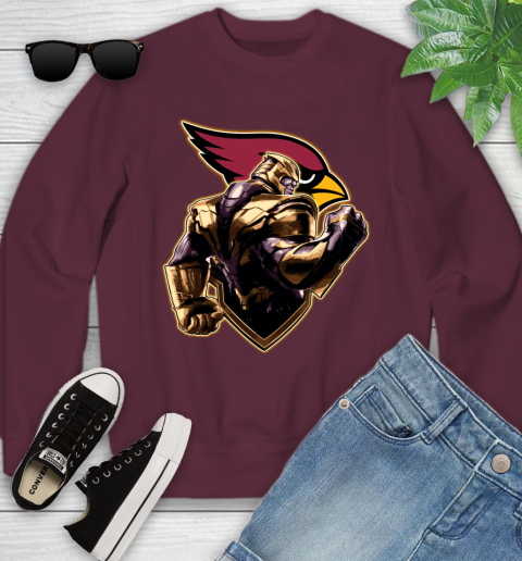 NFL Thanos Avengers Endgame Football Sports Arizona Cardinals Youth Sweatshirt 5