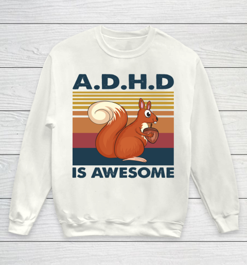 Autism Awareness T shirt ADHD Is Awesome Vintage Youth Sweatshirt