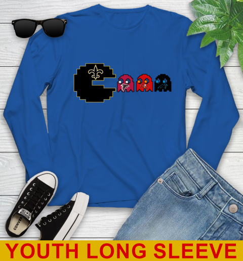 New Orleans Saints NFL Football Pac Man Champion Youth Long Sleeve 10