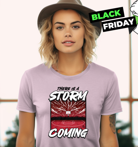 myyq there is storm coming basketball stadium ladies t shirt 20 front light pink