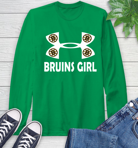 NHL Boston Bruins Girl Under Armour Hockey Sports Long Sleeve T