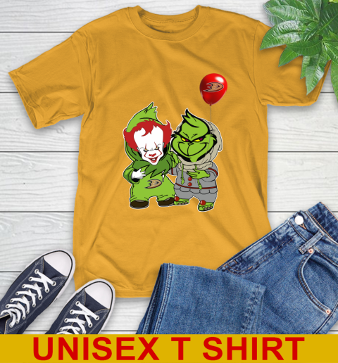 Anaheim Ducks Baby Pennywise Grinch Christmas NHL Hockey T-Shirt 3