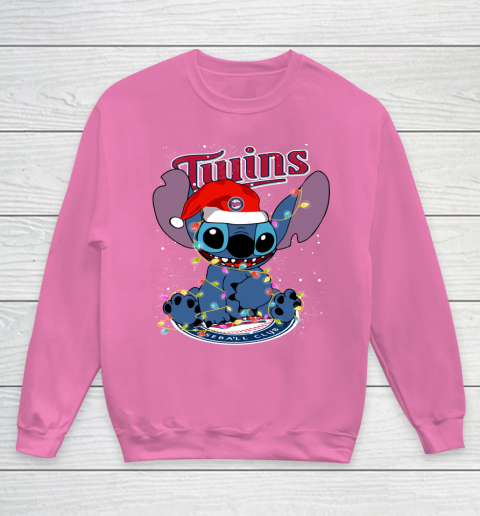 Minnesota Twins MLB noel stitch Baseball Christmas Youth Sweatshirt 3