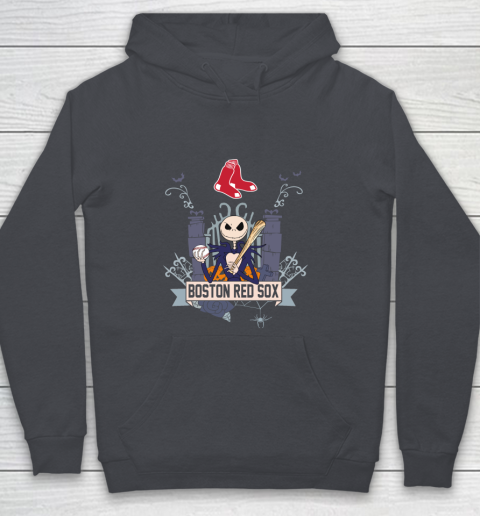 MLB Boston Red Sox Baseball Jack Skellington Halloween Youth Hoodie 5