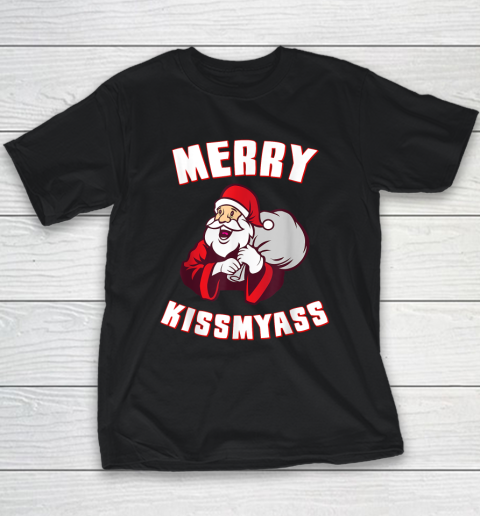 Merry Kissmyass Funny Christmas Youth T-Shirt