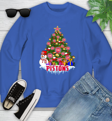 Detroit Pistons Merry Christmas NBA Basketball Sports Youth Sweatshirt 8