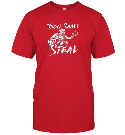 25jm thou shall not steal baseball catcher jersey t shirt 60 front red