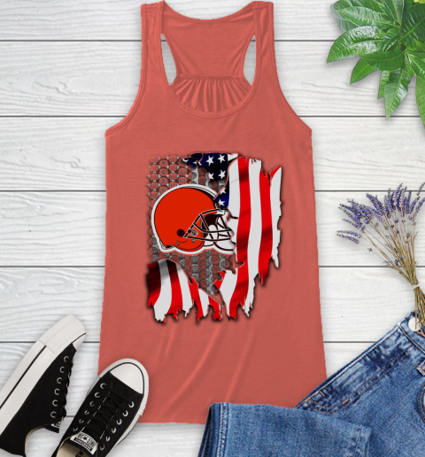 Cleveland Browns NFL Football American Flag Racerback Tank 3