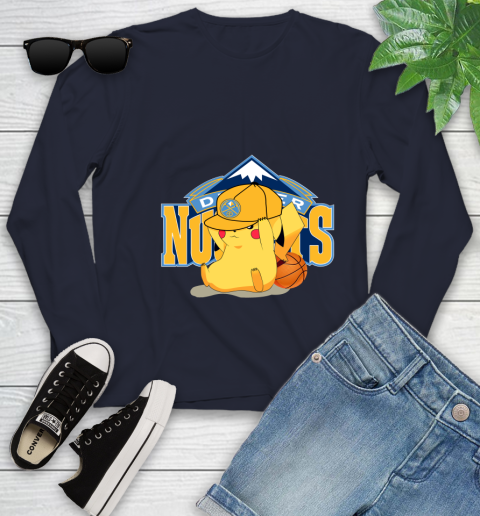 NBA Pikachu Basketball Sports Denver Nuggets Youth Long Sleeve 3