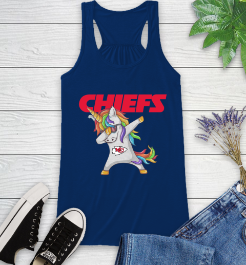 Kansas City Chiefs NFL Football Funny Unicorn Dabbing Sports Racerback Tank 9
