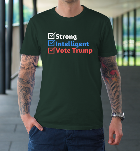 Strong Intelligent Women for Trump Girl MAGA Checklist T-Shirt 3