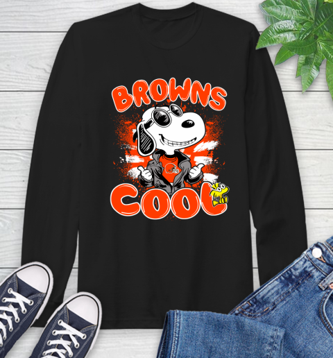 NFL Football Cleveland Browns Cool Snoopy Shirt Long Sleeve T-Shirt