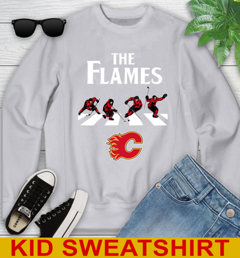 NHL Hockey Calgary Flames The Beatles Rock Band Shirt Youth Sweatshirt 3