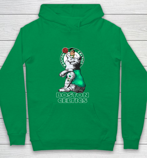 NBA Basketball My Cat Loves Boston Celtics Youth Hoodie 4