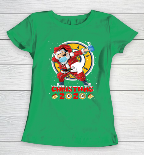 Indiana Pacers Funny Santa Claus Dabbing Christmas 2020 NBA Women's T-Shirt 5